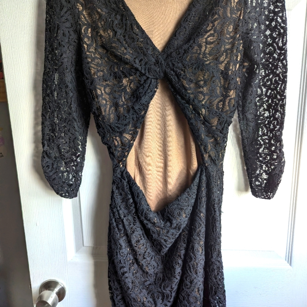 Ark &co .mini black lace dress ,elegant , classic. Size s
